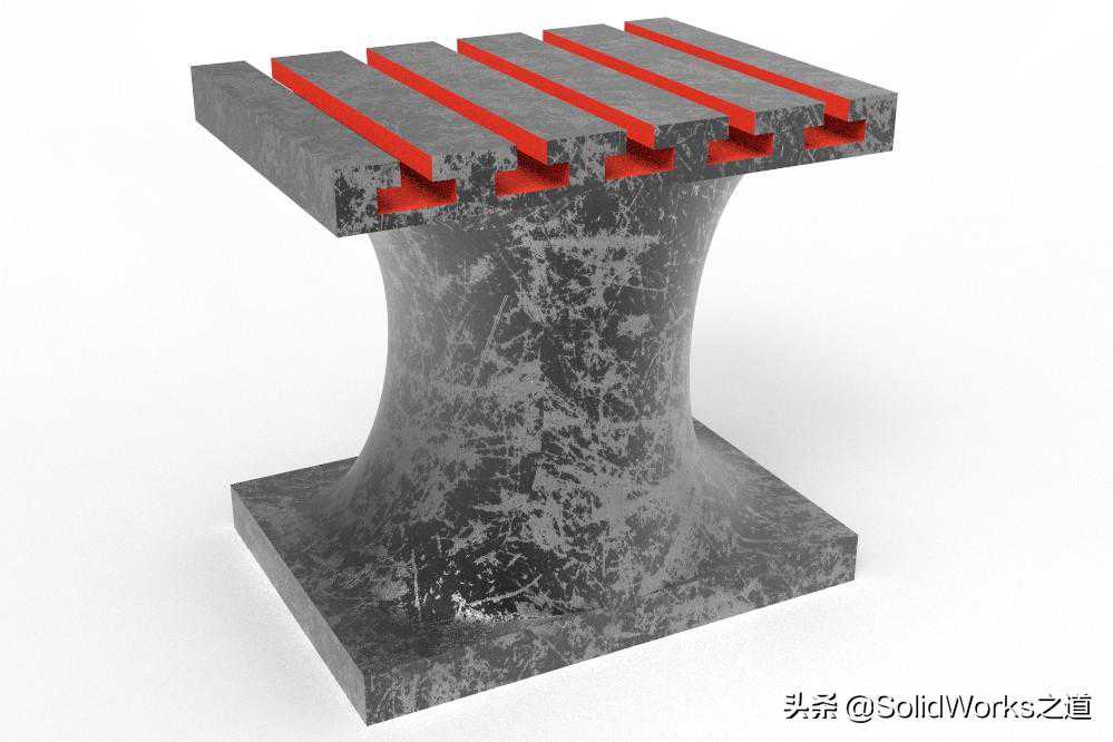 SolidWorks画个T型槽工作台，简单扫描