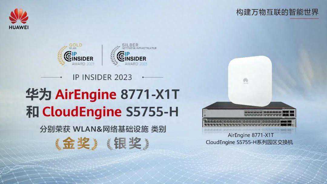 华为Wi-Fi 7和高品质多速率交换机荣获德国IP INSIDER AWARDS
